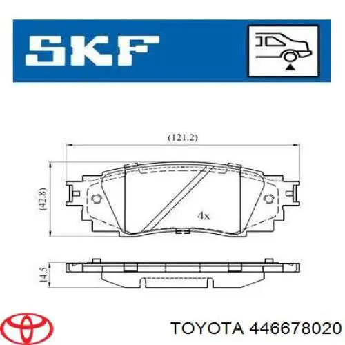 Задние дисковые колодки Toyota 446678020