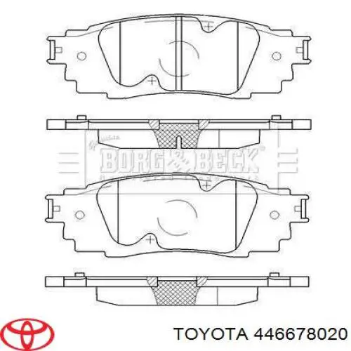 446678020 Toyota Колодки тормозные дисковые комплект