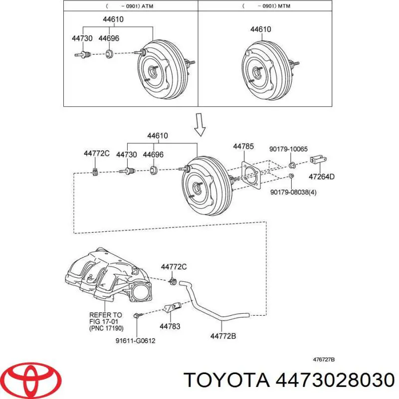 Ремкомплект главного тормозного цилиндра Toyota 4473028030 цена, от 12.67 USD