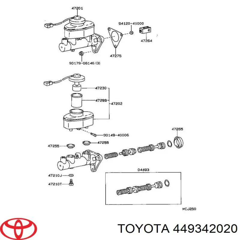 449342020 Toyota ремкомплект главного тормозного цилиндра