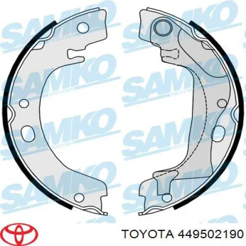 Задние барабанные колодки 449502190 Toyota