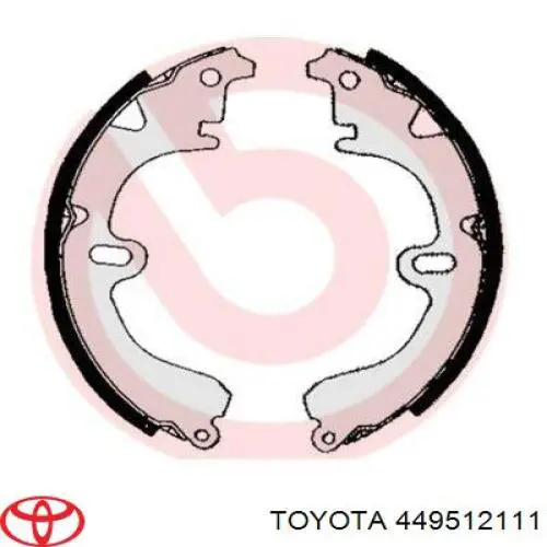 Задние барабанные колодки 449512111 Toyota