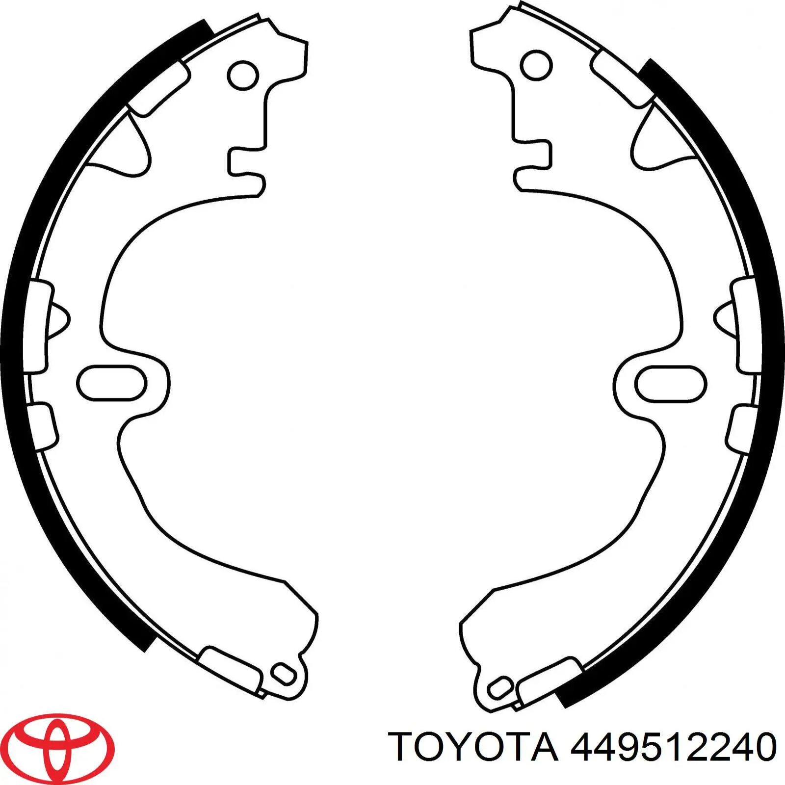 Задние барабанные колодки 449512240 Toyota