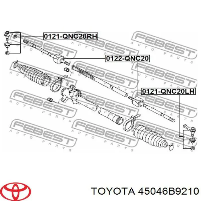 45046B9210 Toyota ponta externa da barra de direção