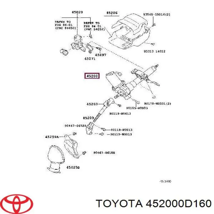Купить 452000D165 Toyota Рулевая колонка