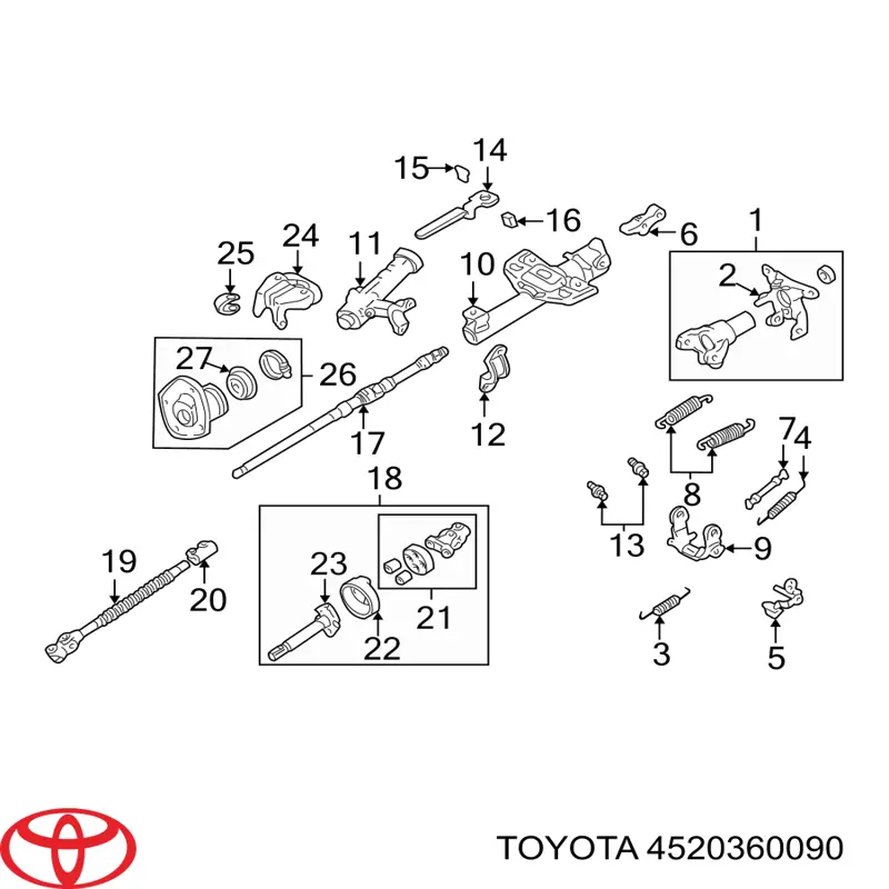 Вал рульової колонки, нижній 4520360090 Toyota