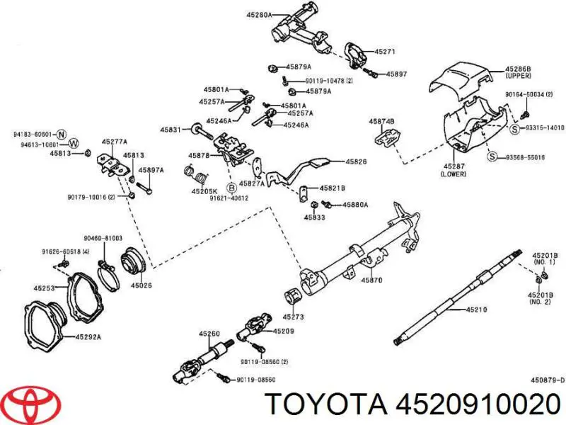 Кардан вала рулевой колонки нижний на Toyota RAV4 I Cabrio 