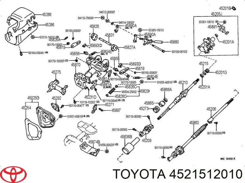 Bastidores De Direccion Caja De Cambios 4521512010 Toyota