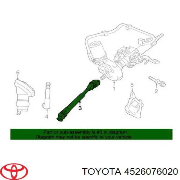 Вал рулевой колонки нижний TOYOTA 4526076020