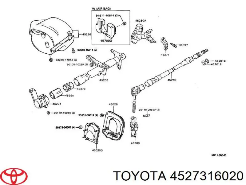 Втулка рулевой колонки Toyota 4527316020