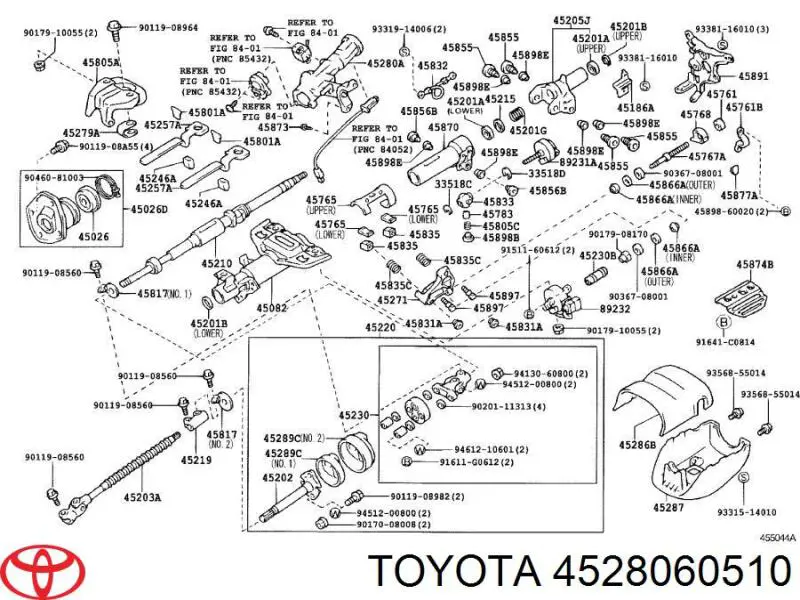 Корпус замка зажигания 4528060510 Toyota