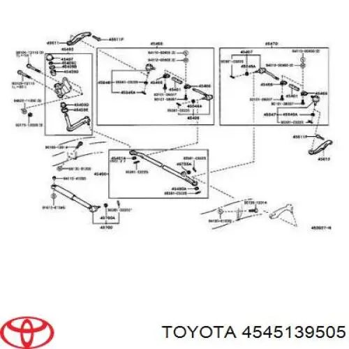 4545139505 Toyota Рулевая тяга в сборе