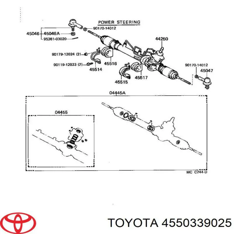 4550339025 Toyota рулевая тяга