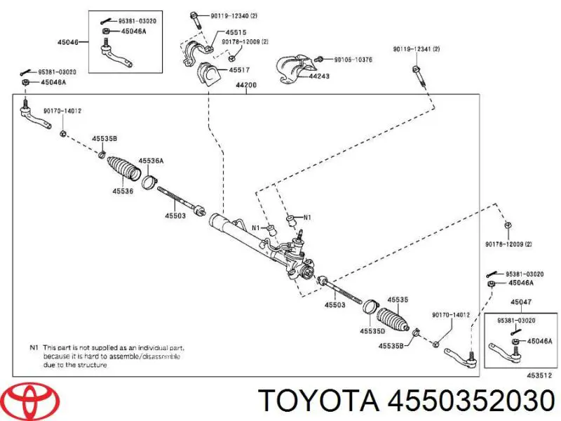 Рулевая тяга 4550352030 Toyota