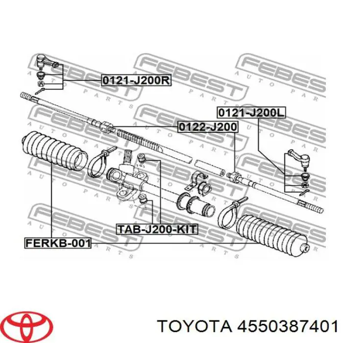 4550387401 Toyota рулевая тяга