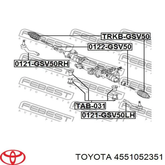 Купить TY9122 AGR Рулевая рейка