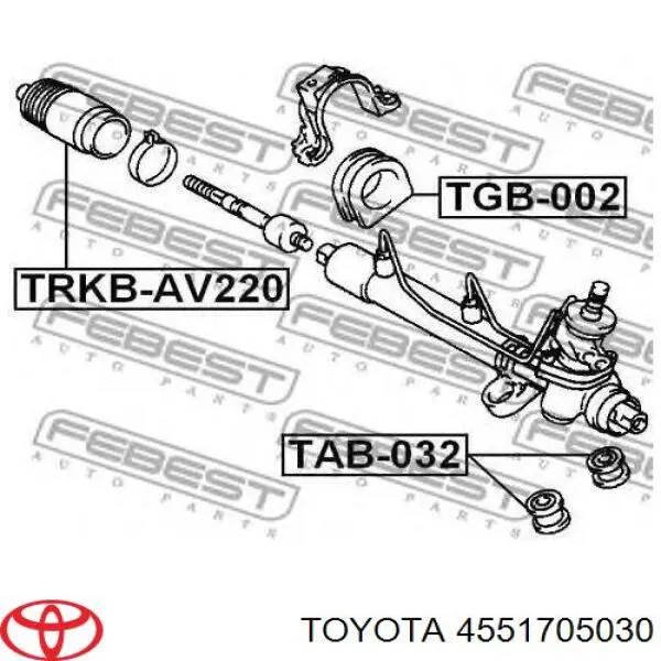 4551705030 Toyota втулка крепления рулевой рейки