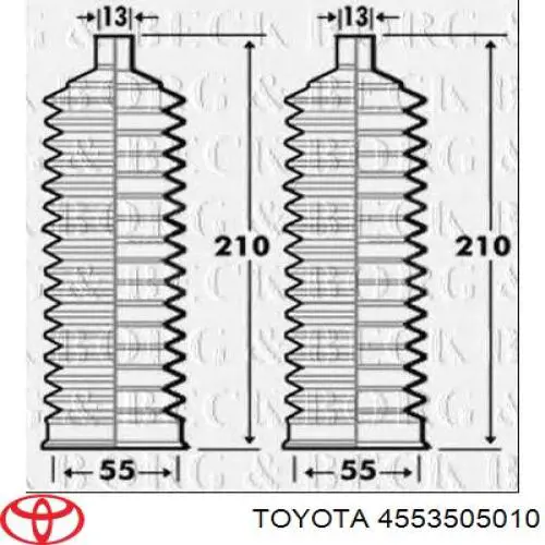 4553505010 Toyota пыльник рулевой рейки