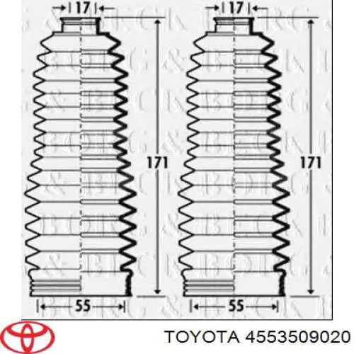 Пыльник тяги Toyota 4553509020 цена, от 8.34 USD