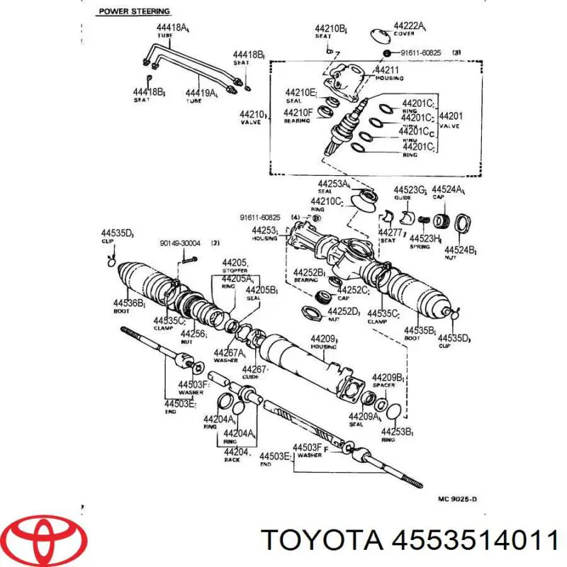 4553514011 Toyota пыльник рулевой рейки