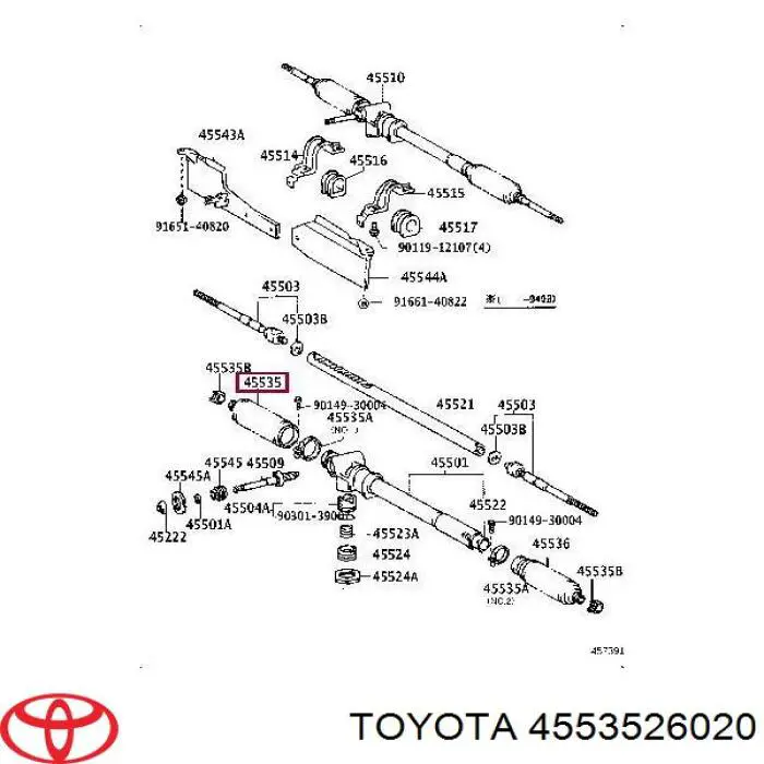 Guardapolvo dirección 4553526020 Toyota