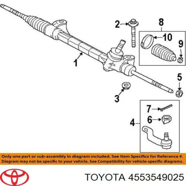 4553549025 Toyota пыльник рулевой рейки