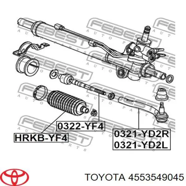 4553549045 Toyota пыльник рулевой рейки