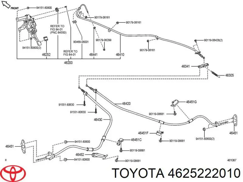 4625222010 Toyota накладка педали стояночного тормоза