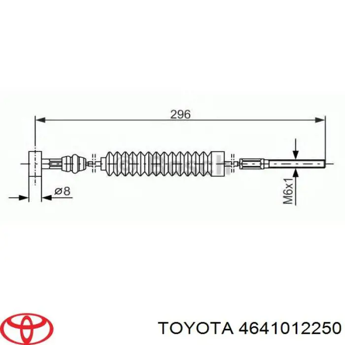 4641012250 Toyota трос ручного тормоза передний