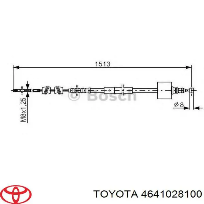 Купить 4641028100 Toyota Передний трос ручника