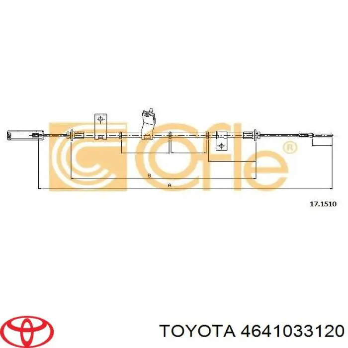 Передний трос ручника 4641033120 Toyota