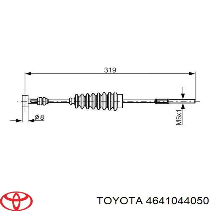 4641044050 Toyota трос ручного тормоза передний