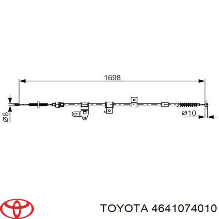 Задний правый трос ручника 4641074010 Toyota