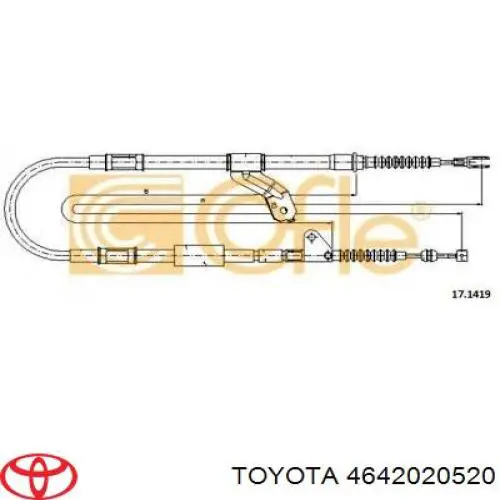 Купить 4642020520 Toyota Задний правый трос ручника
