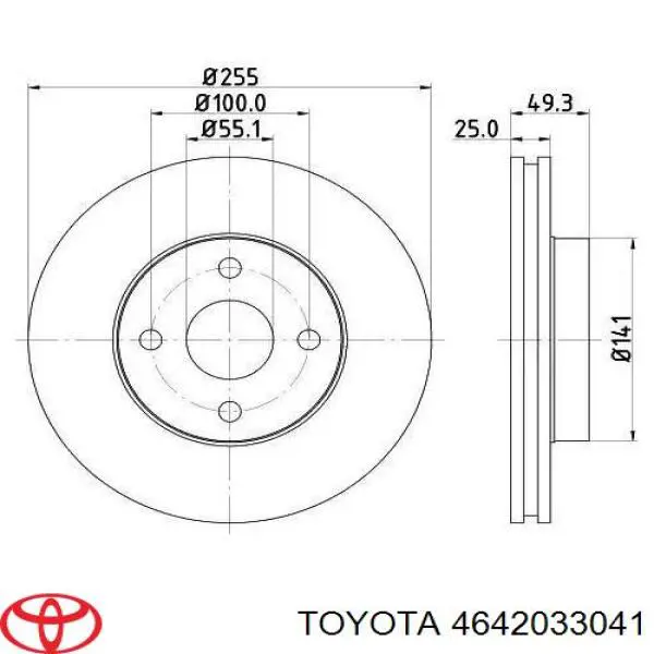 Задний правый трос ручника 4642033041 Toyota