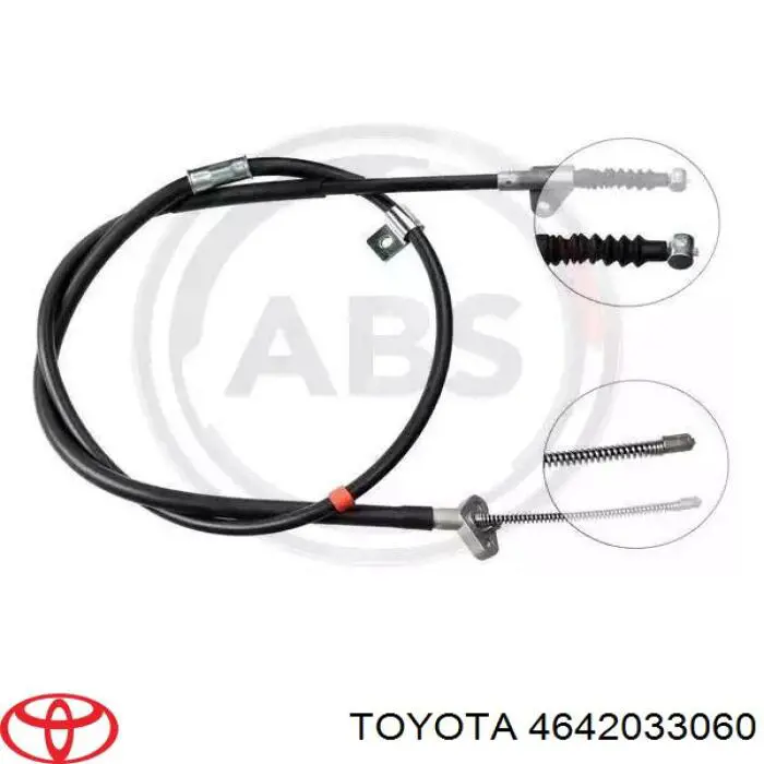 4642033060 Toyota Трос ручного тормоза задний, правый