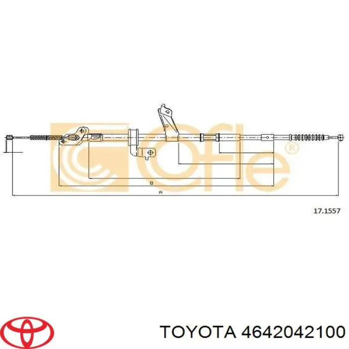 Трос стояночного тормоза задний правый Japan Parts BC2052R цена, от 28.46 USD