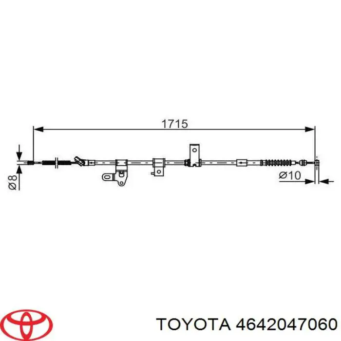 4642047060 Toyota трос ручного тормоза задний правый