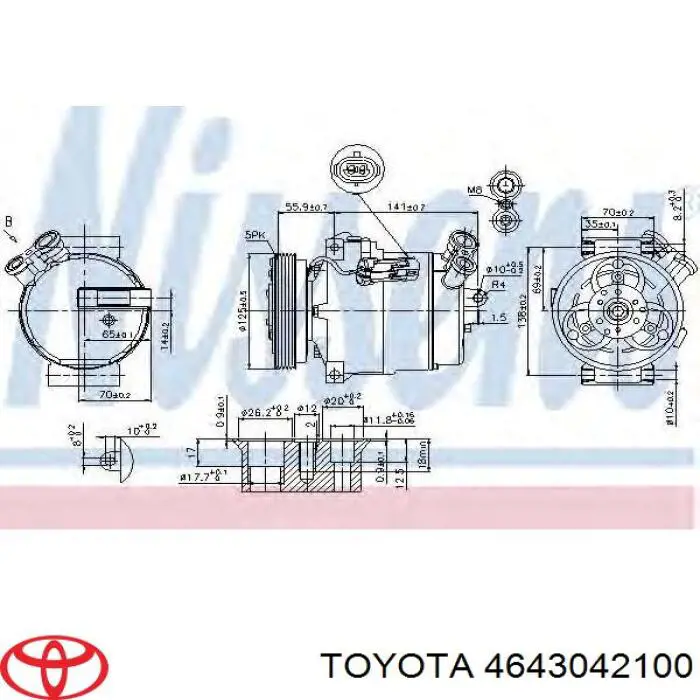 4643042100 Toyota трос ручного тормоза задний левый