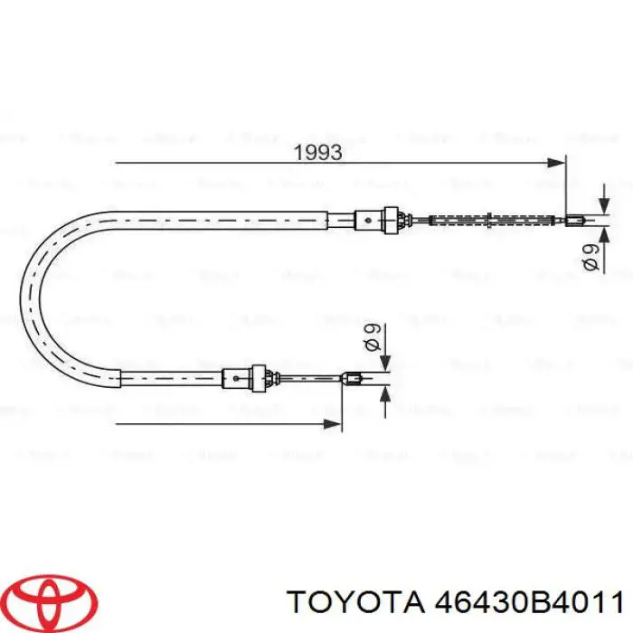 46430B4011 Toyota трос ручного тормоза задний левый