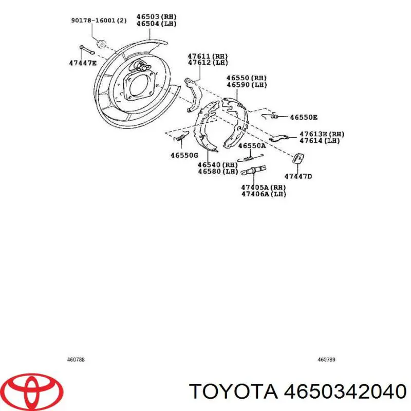4650342040 Toyota защита тормозного диска заднего правая