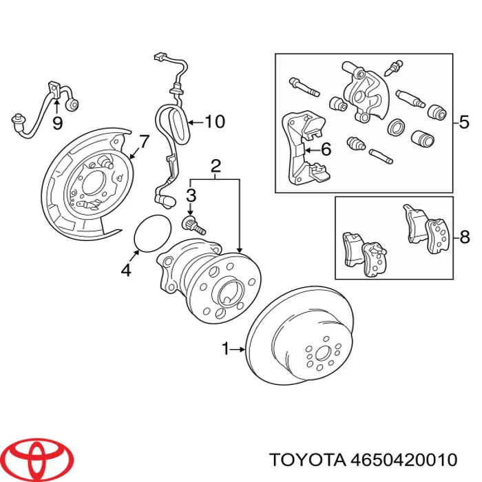 Диск опорный заднего тормозного барабана левый Toyota 4650420010 цена, от 63.35 USD