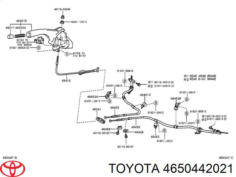 4650442021 Toyota proteção esquerda do freio de disco traseiro