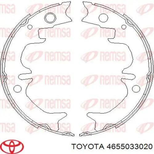 4655033020 Toyota колодки ручника (стояночного тормоза)
