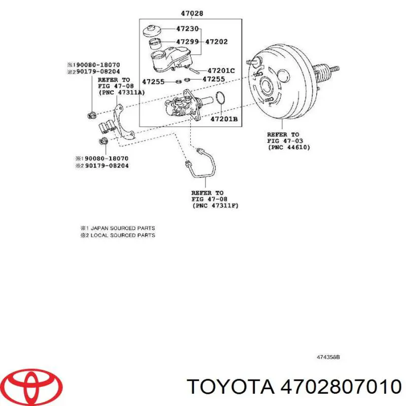 Цилиндр тормозной главный на Toyota Avalon GSX30