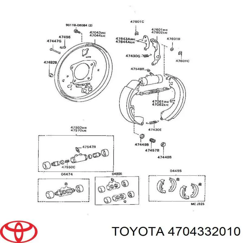 Купить 4704332010 Toyota Диск опорный заднего тормозного барабана правый