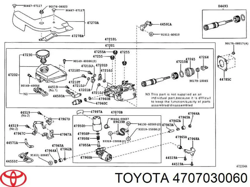 Насос АБС (ABS) главного тормозного цилиндра на Toyota Land Cruiser 90 