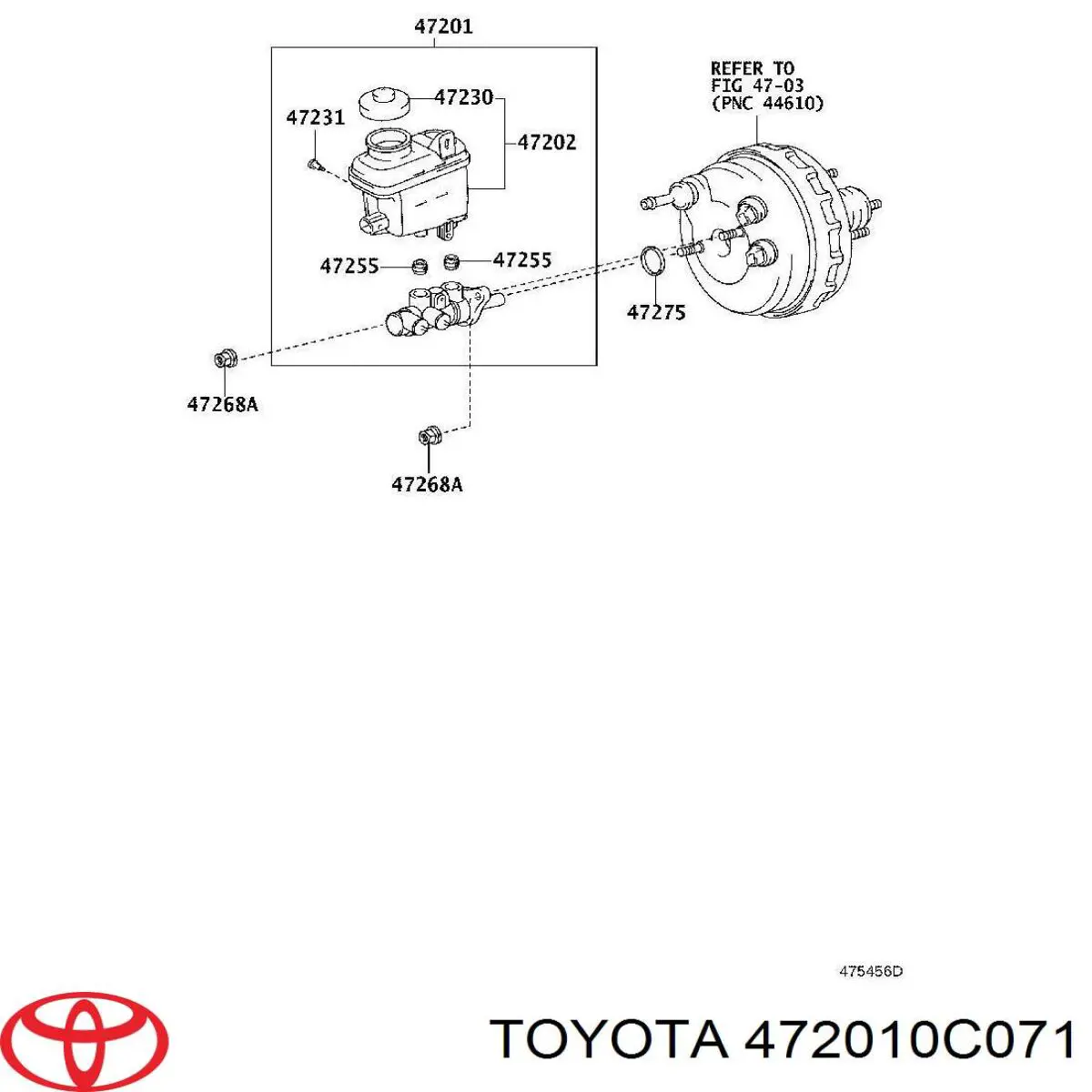 Цилиндр главный тормоза (гидротормозов) Toyota 472010C071 цена, от 105.33 USD