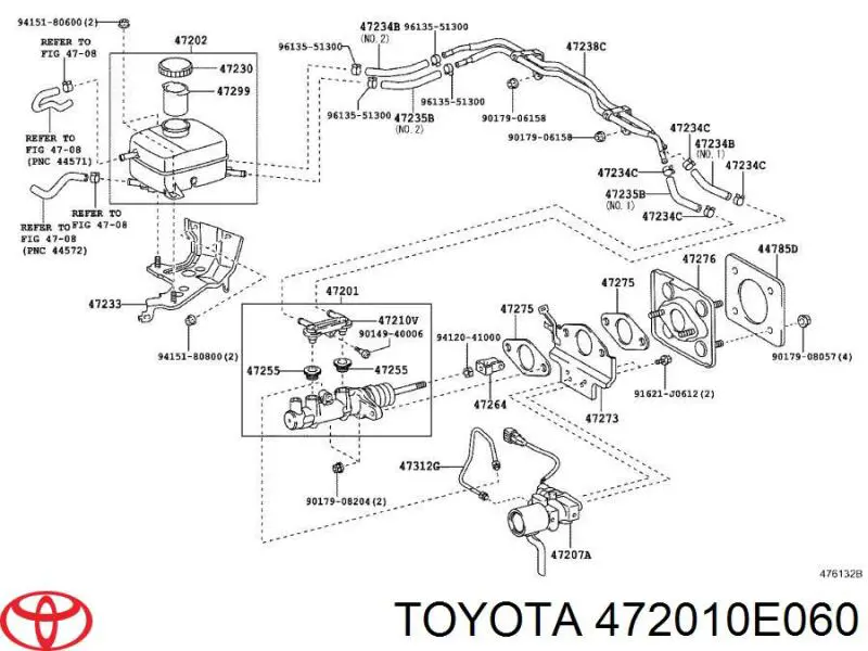 472010E060 Toyota Цилиндр тормозной, главный