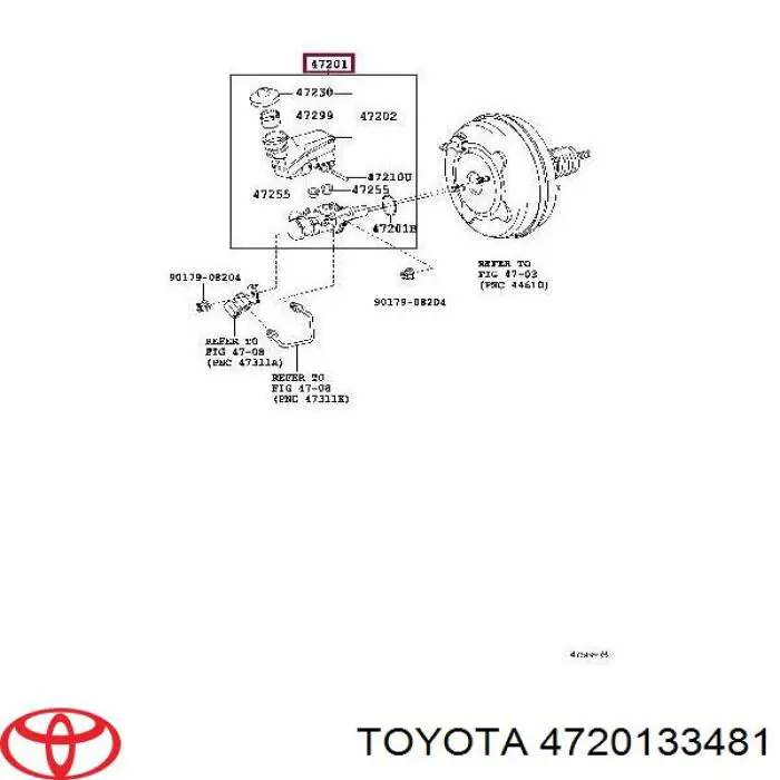 Купить 4720133481 Toyota Главный тормозной цилиндр